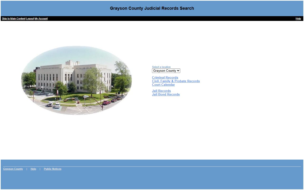 Grayson County court records after jail arrest judicial launch page